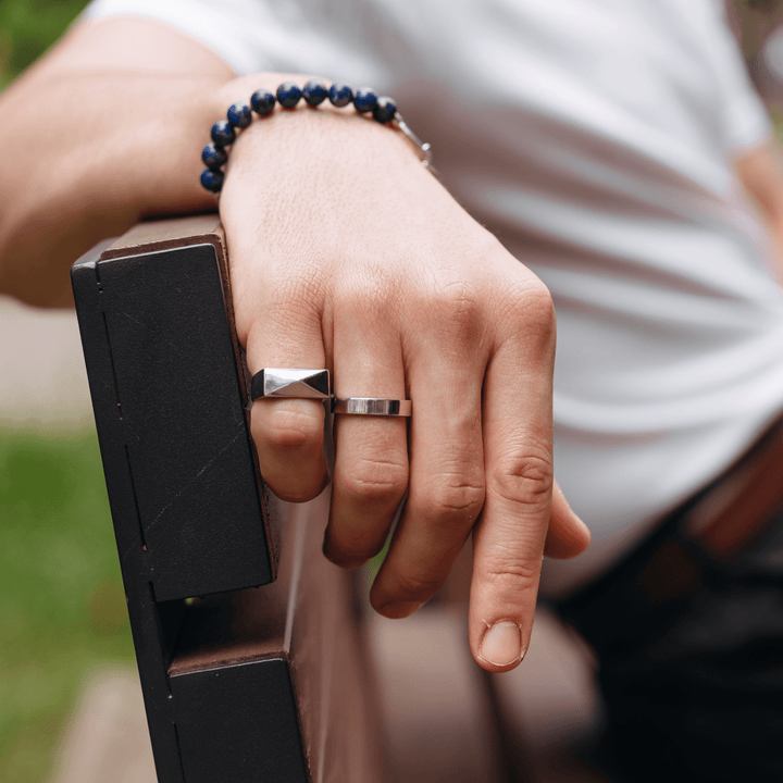 Silver Hybrid Bracelet Lapis