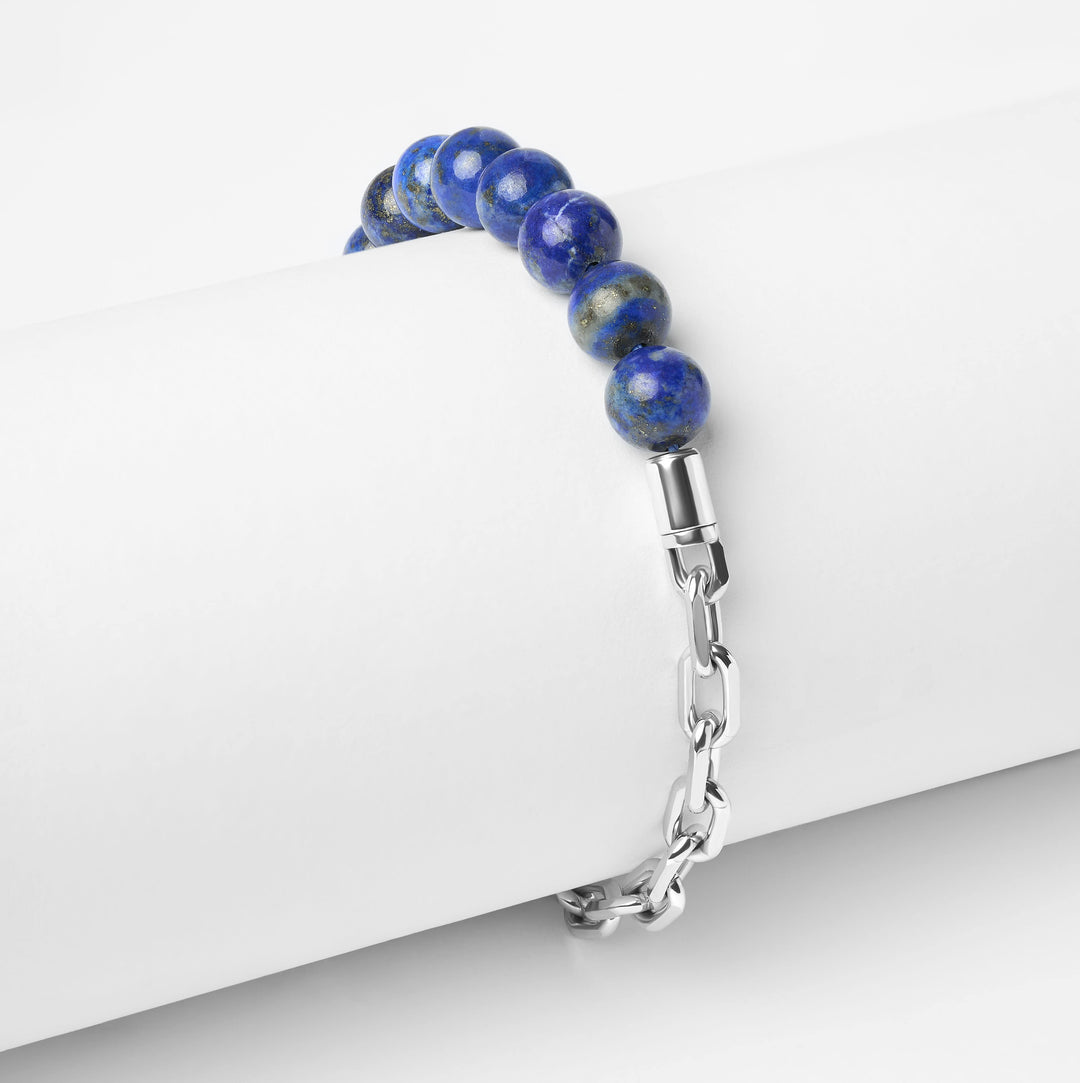 Silver Hybrid Bracelet Lapis
