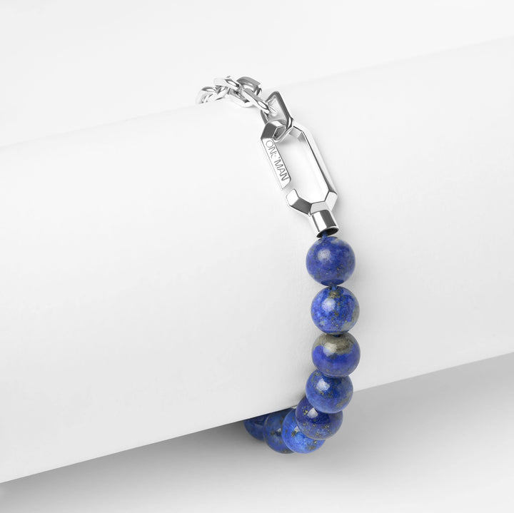 Silver Hybrid Bracelet Lapis