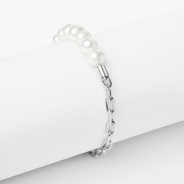 Silver Hybrid Bracelet Pearl