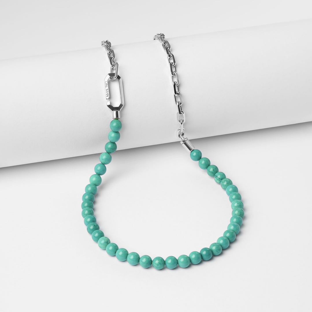 Silver Hybrid Necklace Turquoise