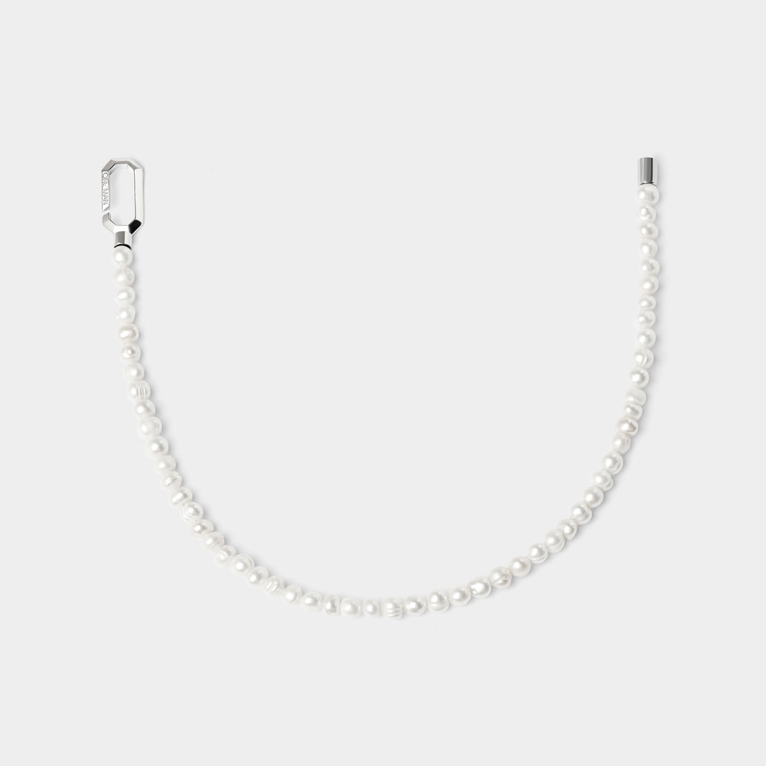 Silver Hybrid Necklace Pearl