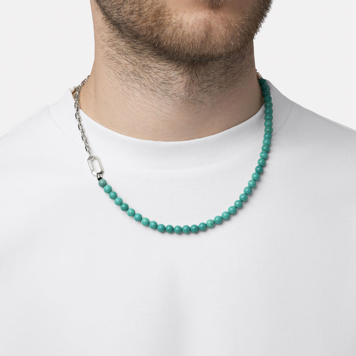 Silver Hybrid Necklace Turquoise