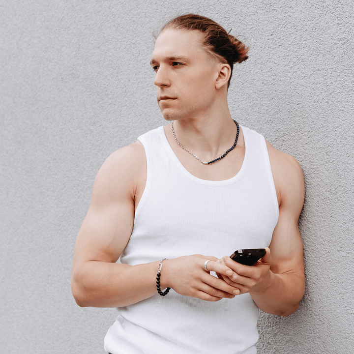 Silver Hybrid Necklace Shungite