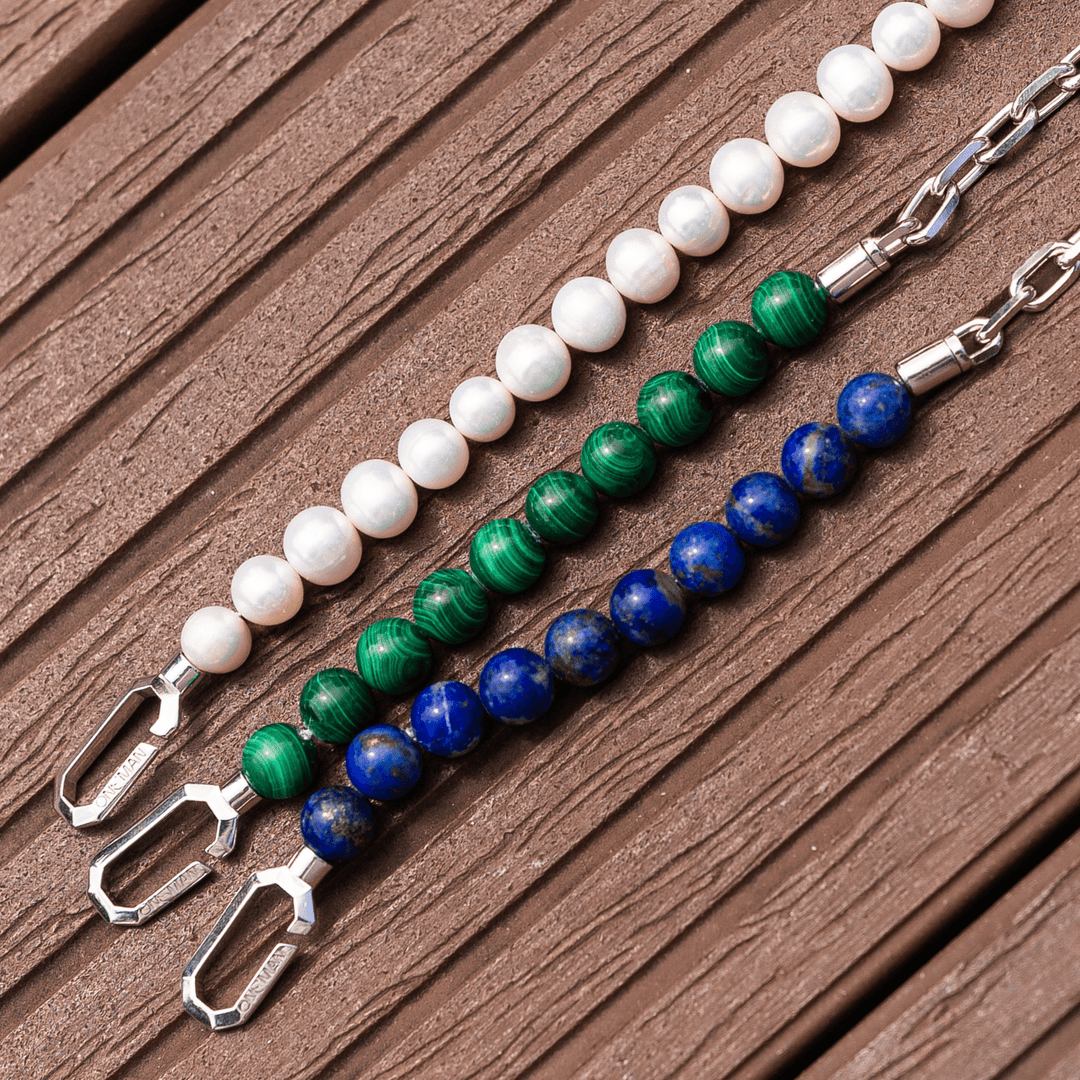 Silver Hybrid Bracelet Malachite