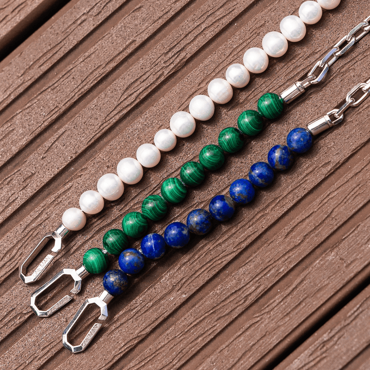 Silver Hybrid Bracelet Malachite