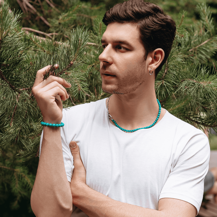 Silver Hybrid Necklace Turquoise