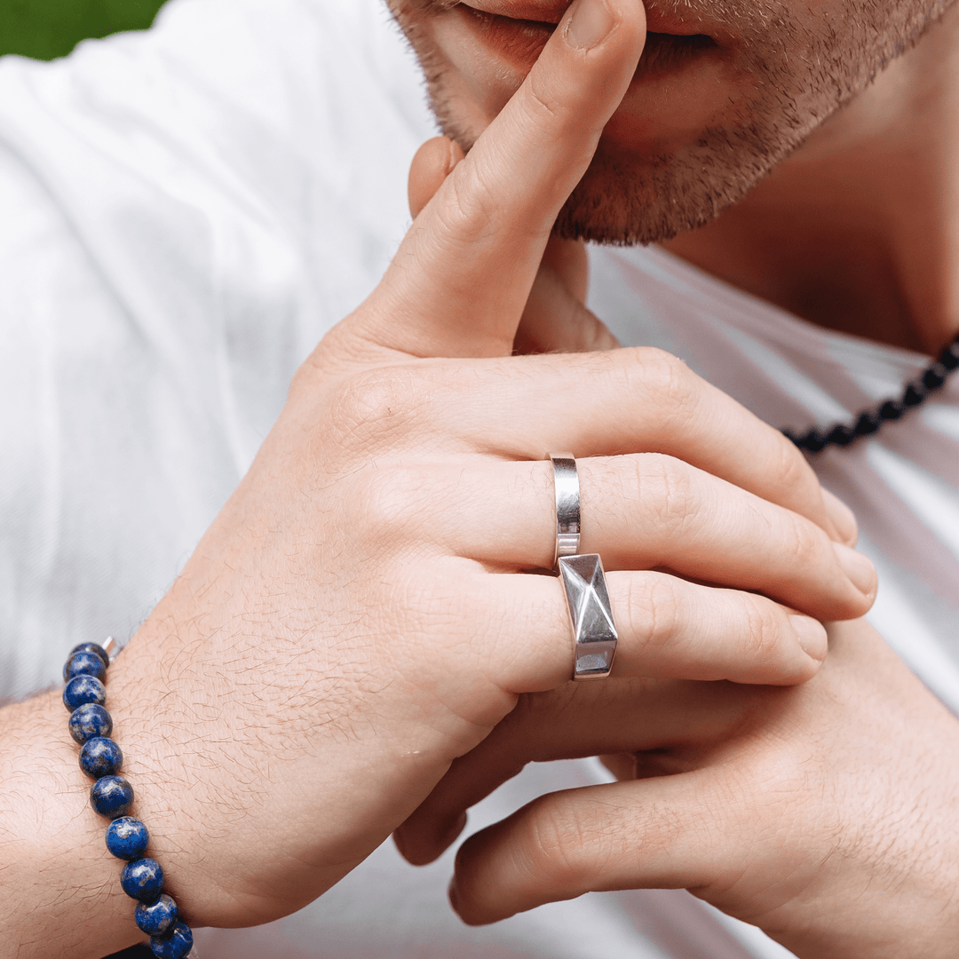 Silver Hybrid Bracelet Lapis