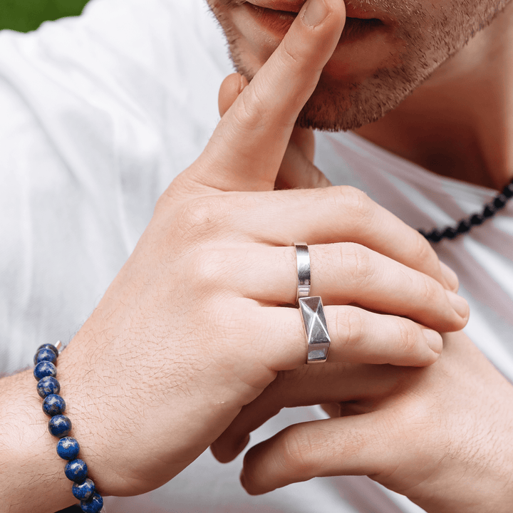Silver Hybrid Bracelet Lapis