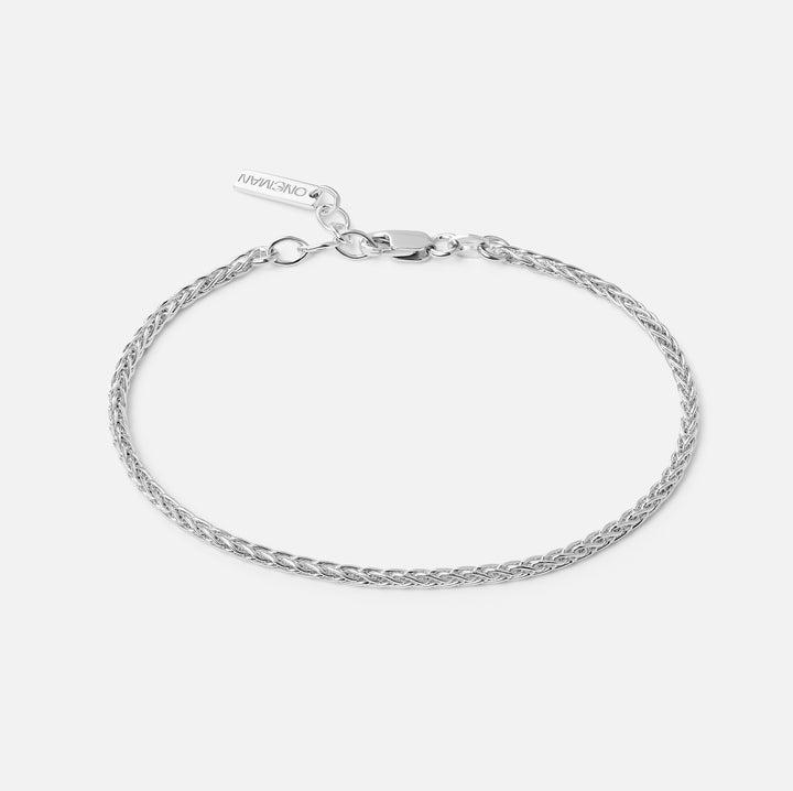 Silver Flexible Bracelet Silver Braided