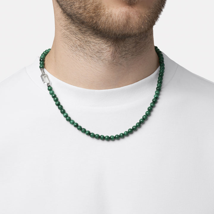 Срібне Намисто Malachite